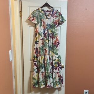 Chico’s Tiered Tropical Floral Maxi Dress
